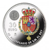 España - 30 euros 2018 - Felipe VI Rey de España - Plata Coloreada