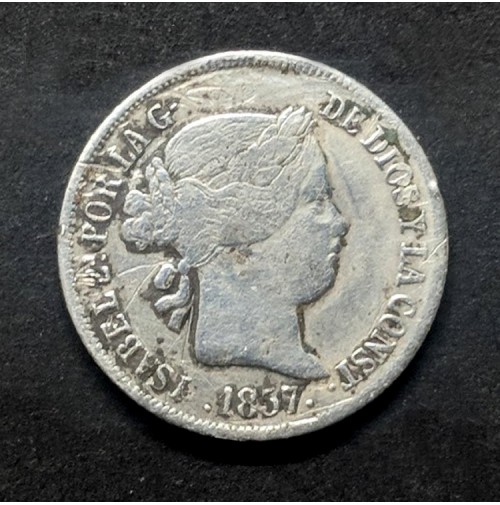 España - 2 Reales de 1857 - Isabel II de Plata