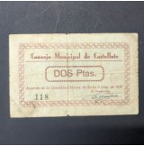 España - Lote de billetes locales de Casstellote de 1937 (Teruel)