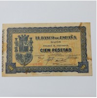 España - 100 Pesetas de Gijón de 1937 Sin Serie