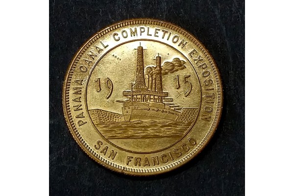 Medalla conmemorativa de la exposición de terminación del Canal de Panamá San Francisco 1915