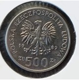 Polonia - 500 Złotych 1989 - Rey Władysław II