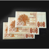 España - Tres billetes correlativos de 200 pesetas de 1980