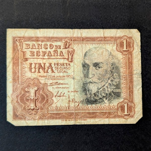 ESPAÑA - Billete de 1 Peseta de 1953