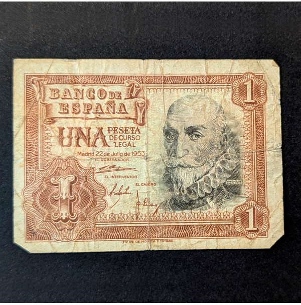 ESPAÑA - Billete de 1 Peseta de 1953