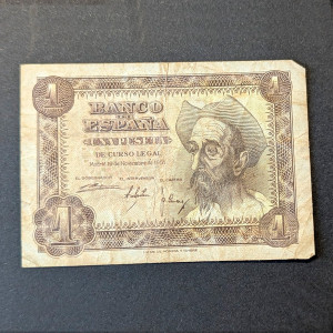 ESPAÑA - Billete de 1 Peseta de 1951