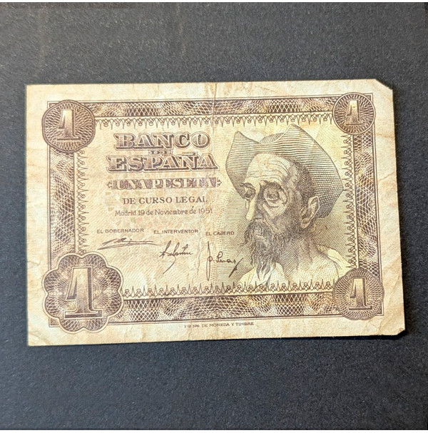 ESPAÑA - Billete de 1 Peseta de 1951