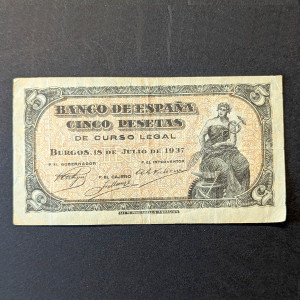 ESPAÑA - Lote del Billetes de Burgos (1937 y 1938)