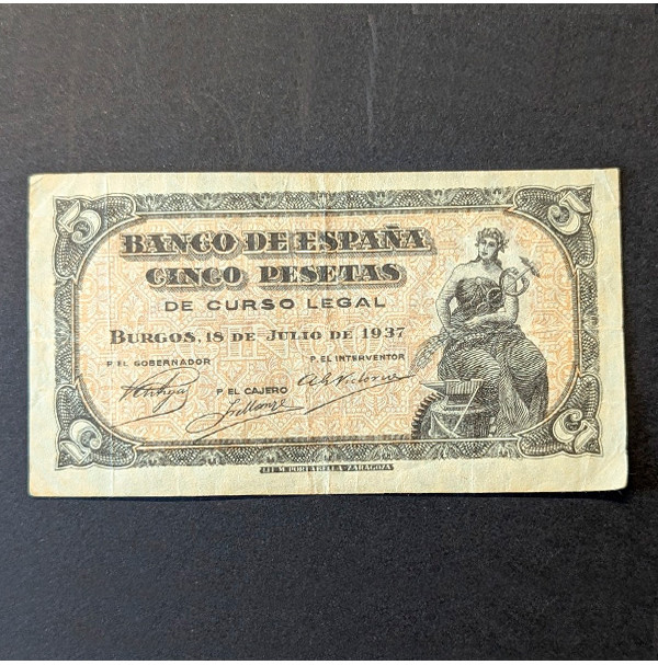 ESPAÑA - Lote del Billetes de Burgos (1937 y 1938)