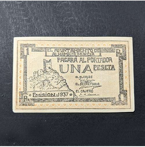 España - Billete Local de 1 Peseta Alhama de Murcia 1937 - República Española