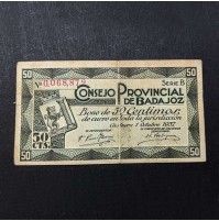 España - Lote de Billetes Locales de Badajoz de 1937