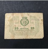 España - Lote de dos billetes locales de Cieza, Murcia (25 céntimos de 1937)