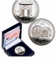 España - 10 euros 2007 - Lote de 3 Monedas V Aniversario del Euro de Plata