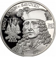 Austria - 10 euros 2002 plata - Príncipe Eugen v. Savoyen
