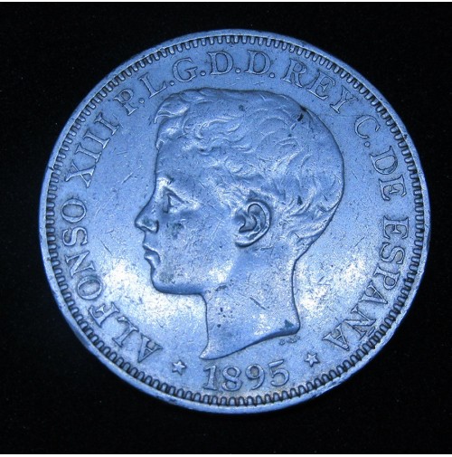España - 1 Peso de Puerto Rico de 1895 - PG-V de Plata