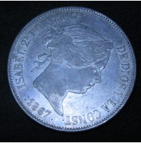 España - 2 Escudos 1867 Isabel II de Plata