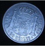 España - 20 Reales 1855 Isabel II - Madrid