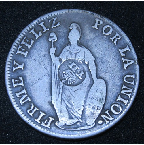 España - 8 Reales 1836 Fernando VII - Peru (Resello)
