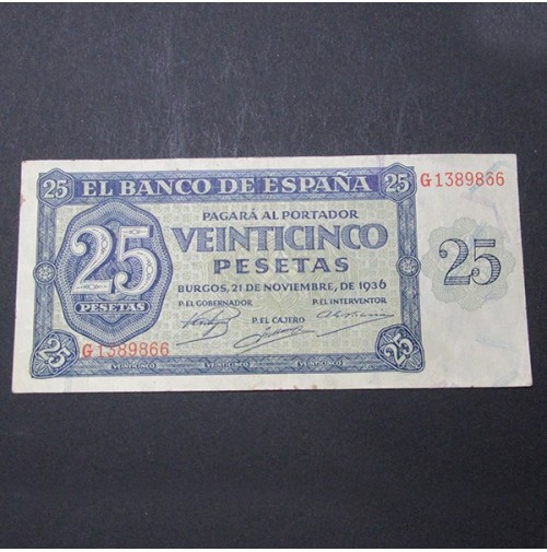 España - 25 Pesetas de Burgos de 1936