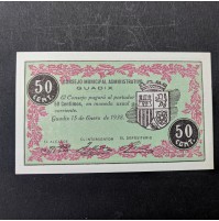 España - Pareja de billetes locales de Guadix de 1938
