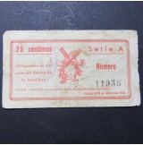 España - 25 Céntimos de El Consejo Municipal de Criptana 1937