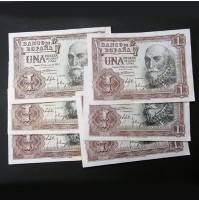 España - Lote de Billetes 1 peseta de 1953