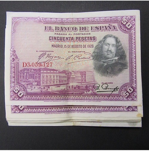 España - Lote de Billetes 50 pesetas 1928 - Lote 04