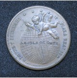 España - Medalla publicitaria de cobre La Isla De Cuba Joyeria Plateria Y Relojeria (Barcelona)