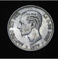 España - 5 Pesetas 1877 - Alfonso XII