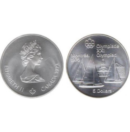 Canadá - 5 Dólares de Plata 1973