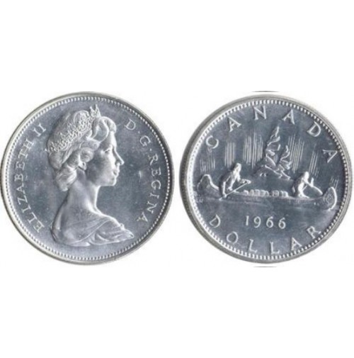 Canadá - 1 Dólar de Plata 1966
