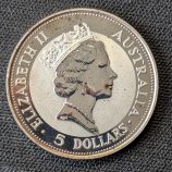 Australia 5 Dólares 1991 - Kookaburra 1 oz Plata Pura .999 (Key Date)