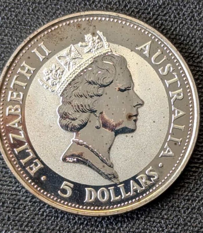 Australia 5 Dólares 1991 - Kookaburra 1 oz Plata Pura .999 (Key Date)