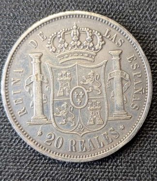Réplica de 20 Reales de Isabel II (1864) - Reproducción para Coleccionismo