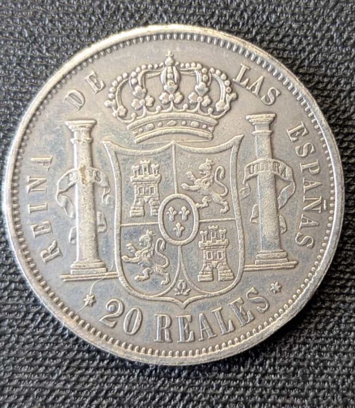Réplica de 20 Reales de Isabel II (1864) - Reproducción para Coleccionismo