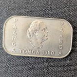 Moneda Rectangular de Tonga - 1 Pa'anga 1980 "FAO - Mujeres Rurales"