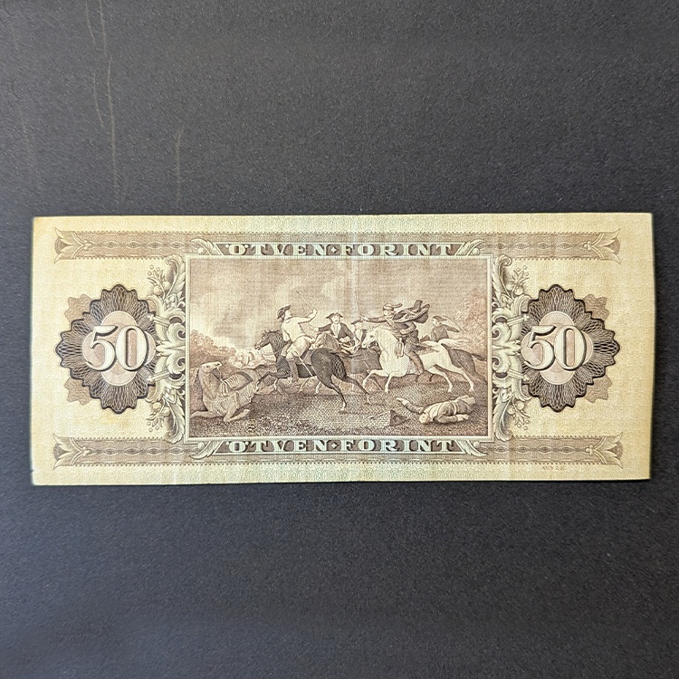 billetes-05 Billete de 50 forintos de Hungría (1986) - Francisco II Rákóczi