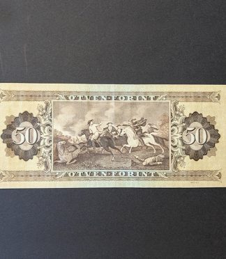 billetes-07 Billete de 50 forintos de Hungría (1983) - Francisco II Rákóczi y caballería Kuruc