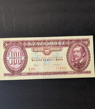 Billete de 100 forintos de Hungría (1984) - Lajos Kossuth y llanura húngara