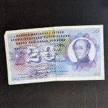 Billete de 20 francos de Suiza (1956) - General Dufour y cardo plateado