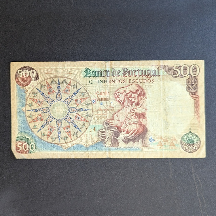 billetes-16 Billete de 500 escudos de Portugal (1966) - D. João II y los Descubrimientos
