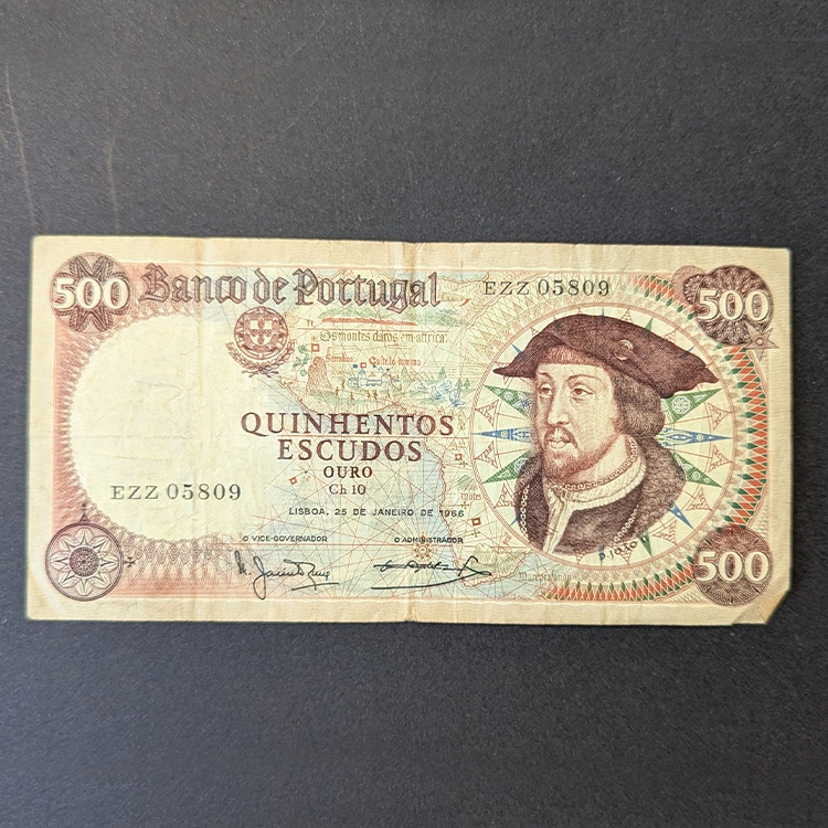 billetes-17 Billete de 500 escudos de Portugal (1966) - D. João II y los Descubrimientos
