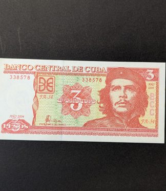 Billete de 3 Pesos Cuba 2004 - Ernesto "Che" Guevara (Sin Circular)