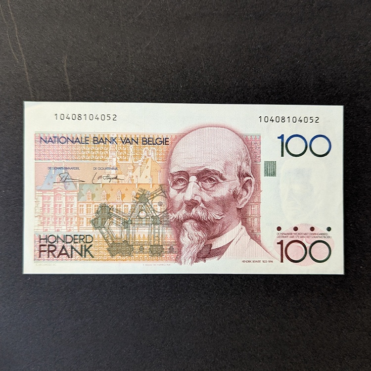 billetes-19 Billete de 100 francos de Bélgica (1978-1994) - Arquitecto Hendrik Beyaert