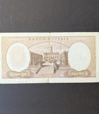Billete de 10000 liras de Italia (1982) - Miguel Ángel y la Plaza del Capitolio