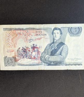 billetes-22 Billete de 5 libras del Reino Unido (1971-1991) - Isabel II y el Duque de Wellington