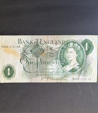 Billete de 1 libra del Reino Unido (1978-1981) - Isabel II e Isaac Newton