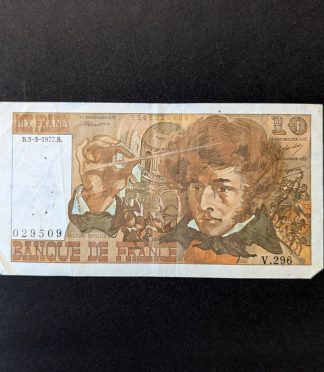Billete de 10 Francos de Francia, Hector Berlioz (1977)