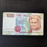 Billete de 1.000 Liras de Italia, Maria Montessori (1990)