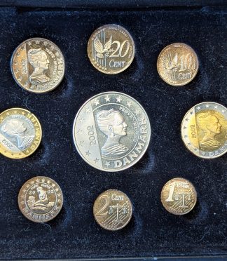 Dinamarca 2002 - Set completo "Euro Pattern" (Prueba) - Plata Sterling .925 - Edición limitada y numerada - INA